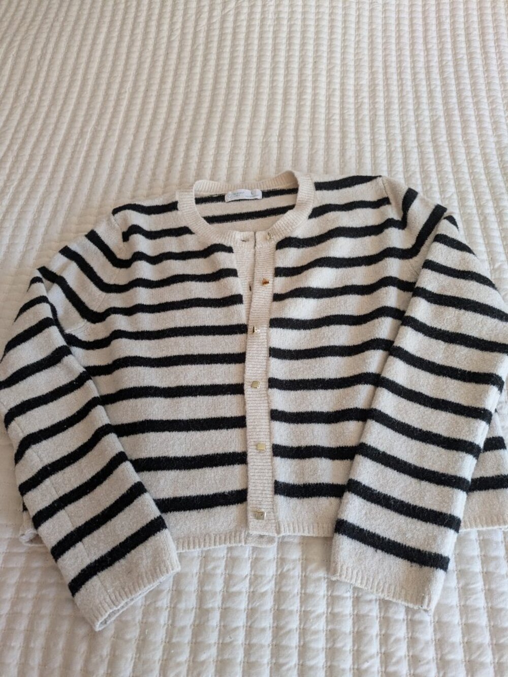 Primark Cares  black cream stripe cardigan